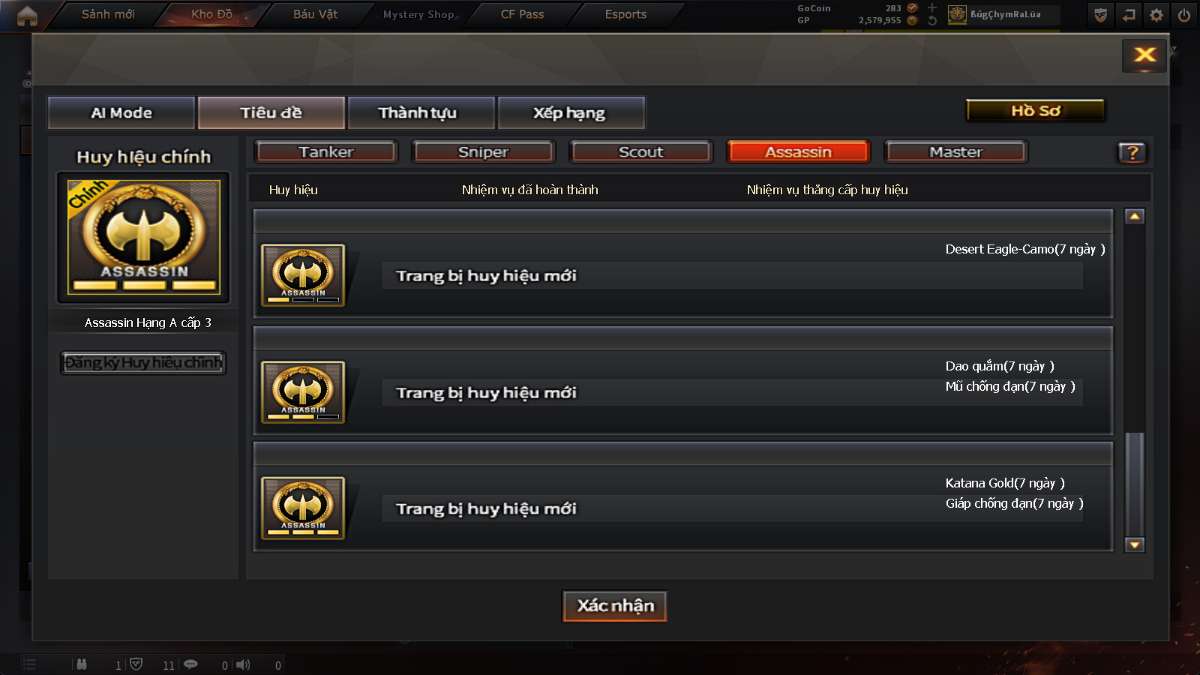 shop acc cf uy tin gia re